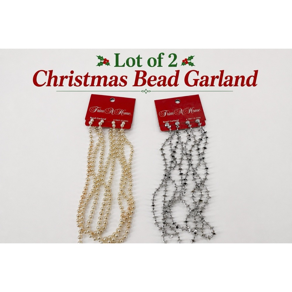 Lot 2 Bead Garland Gold Silver Crystal Christmas Tree Wedding Craft Decor